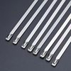 304 Stainless Steel Cable Tie 4.6*300 Self-Locking Metal Marine Cable Tie Outdoor High Temperature Resistant Cable Tie Steel Belt