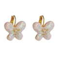 No. 44 gold-gradient color mixed color oil drop butterfly earrings