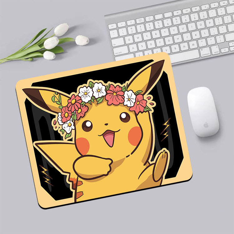 Anime Cute Pikachu Mouse Pad E-Sports Game Computer Keyboard Desk Pad Convenient Mouse Pad Office Study Pad