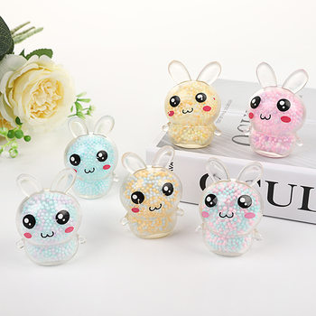 Cross-border Japan and South Korea Easter bunny foam particles pinch music vent fun decompression toy in stock wholesale