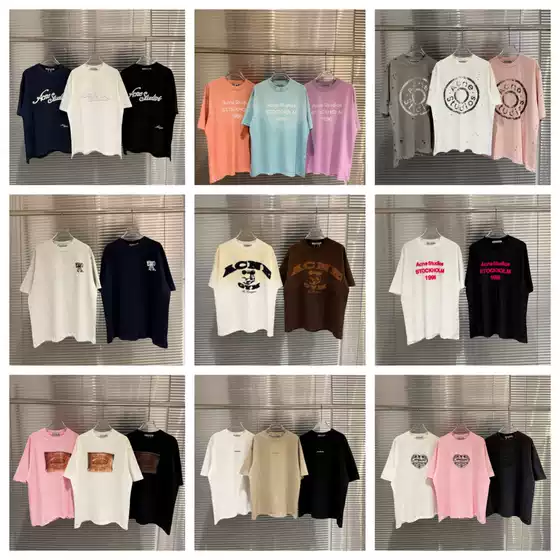 Cross-Border Ac High-End Summer Short-Sleeve T-Shirts in Various Styles, Loose Snowflake Cotton Unisex Trendy Brand T-Shirts, One-Piece Dropshipping