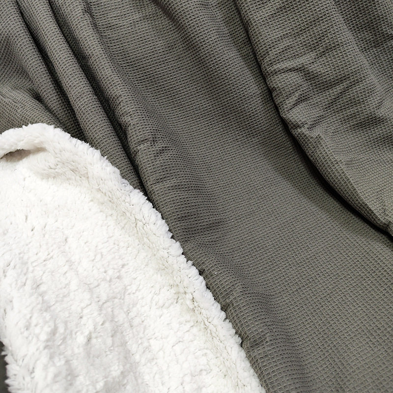 Cross-Border Amazon Double-Layer Thickeneded Cashmere Cotton Waffle Blanket Office Lunch Break Blanket Customization