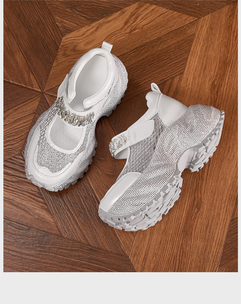 Sandal cao gót nữ hở mũi quai ngang đính đá gót siêu cao 10 cm — Bạc, Đen, Trắng chi tiết 19