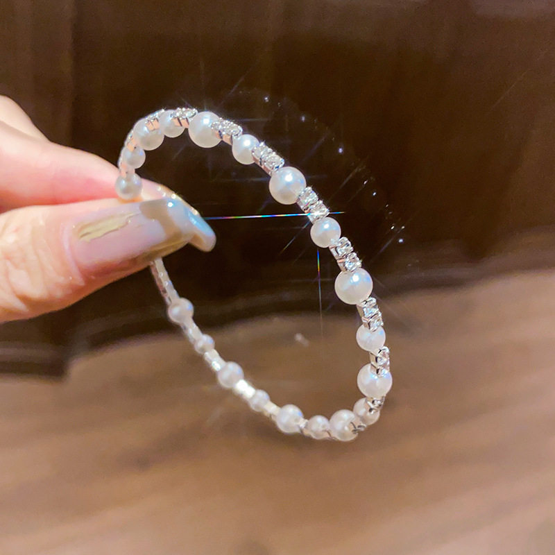 Diamond Round Beaded Open Bracelet French Simple Ins Fashion Commuter Bracelet Accessible Luxury High-End Jewelry for Women