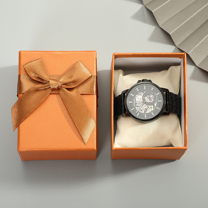 Manufacturer's New Creative Bow Heaven and Earth Cover Gift Gift Box Square Ribbon Watch High-End Packaging