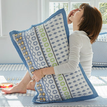 Cotton Gauze Pillowcase One-piece All Cotton Extra-large Thickened High-end Soft Sweat-absorbent Household Breathable Adult Pillowcase