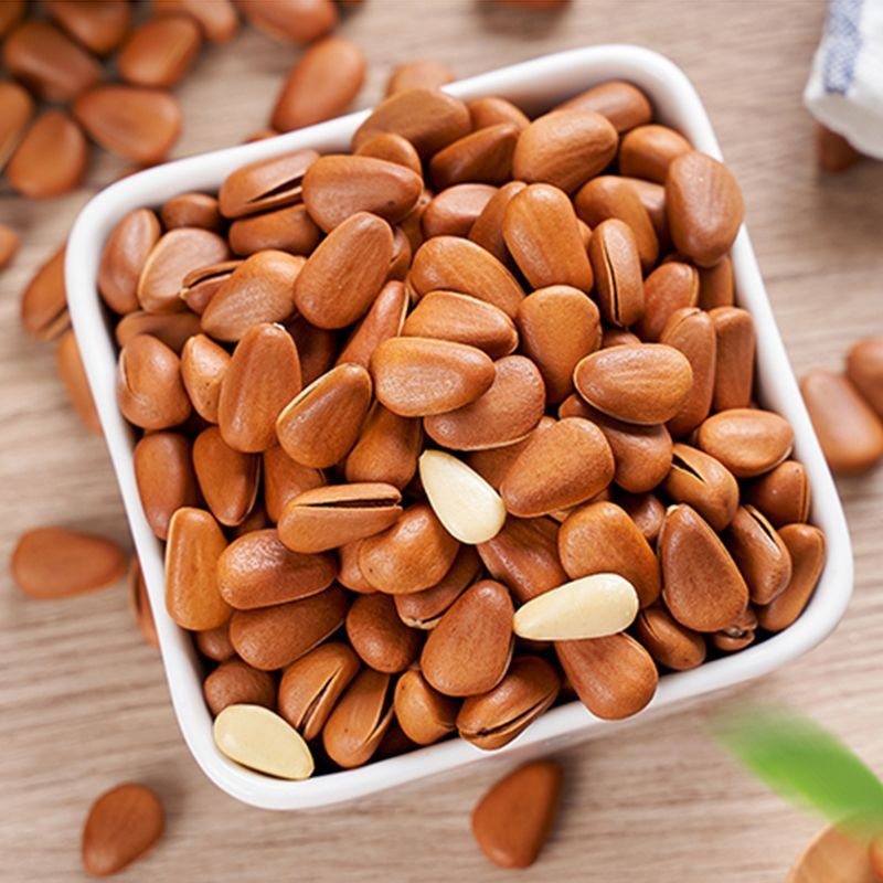Northeast Large Pine Nuts New Arrival Hand-Peeled Large Particles Extra Large Specialty Red Pine Open Pine Nuts 500g Bagged Original Nuts