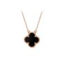 Silver S925 Four-Leaf Clover Necklace Rose Gold Red Agate Black Agate Gift Box for Girlfriend Light Luxury Clavicle Chain
