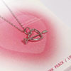 Lovely pink diamond one-shot heart-piercing necklace New Cupid Love natural pink diamond pendant necklace