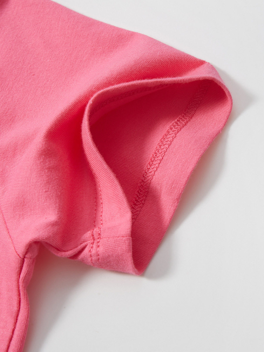 Индивидуально изготовленная футболка с коротким рукавом для девочек, летняя дышащая нижняя футболка для детей, мультяшная футболка для девочек