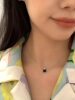 Black Square necklace for women 2023 Summer new retro light luxury geometric clavicle chain ins style wholesale