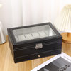 High-Quality Watch Box Double-Layer 12-Position Tempered Glass Skylight Watch Earrings Bracelet Jewelry Jewelry Storage Box