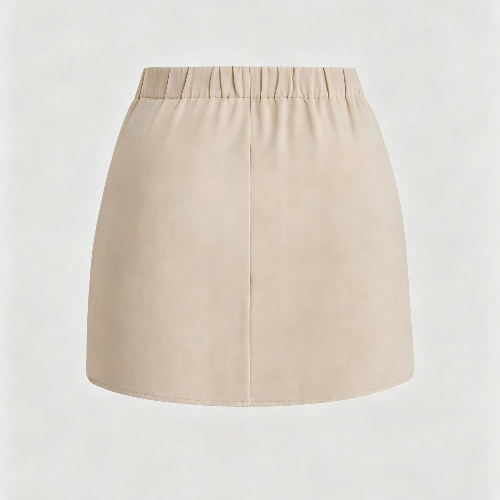 High Waisted Suede Skirt Solid Color Decorative Details Fashionable Design Womens Apparel for Casual Occasions