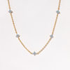 Cross-border New Blue Flower Necklace ins Style Copper Plated Gold Necklace Jewelry Niche Elegant Clavicle Chain