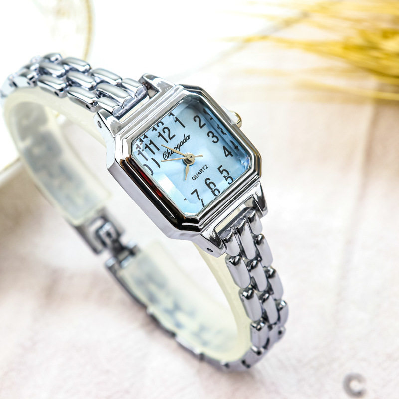 女款小众小方表百搭防水石英女士手表女生小巧轻奢ins风手链女表