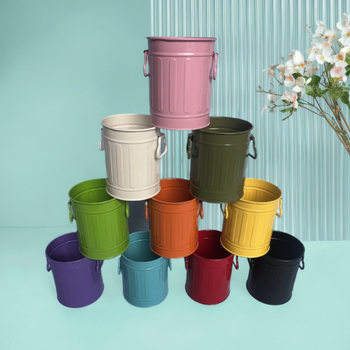 Wrought Iron Color Creative Mini Pen Holder Chopsticks Holder Office Desktop Storage Bucket Cosmetic Brush Storage Bucket Ornaments Factory