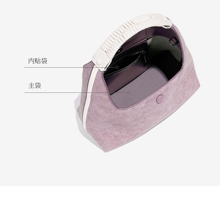 Túi xách nữ dáng xô đeo chéo màu pastel phong cách Hàn Quốc — Nhà máy riêng, có thể tùy chỉnh theo yêu cầu., W2675 # Màu đen sương mù, W2675 # Màu xanh sương mù, W2675 # Sô cô la