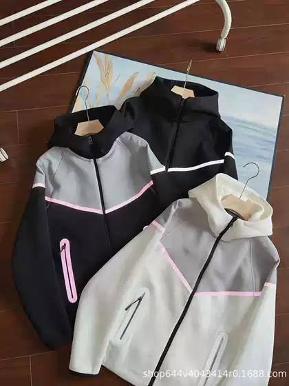 European and American Reflective Hip-Hop Style Hooded Cardigan Night Suit