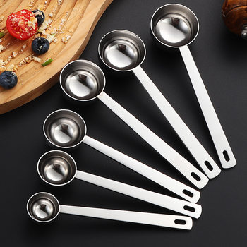304 Stainless Steel Long Handle Measuring Spoon Fruit Powder Spoon Coffee Spoon Milk Powder Spoon Seasoning Powder Baking Household Seasoning Spoon