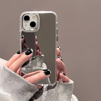 Ins Mirror Apple 15 Mobile Phone Case iPhone14promax Makeup 13 Mirror 12 Drop-proof 16 Large Hole 11 Women