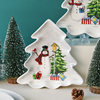 Nordic country Christmas snowman Christmas tree plate creative tree plate dinner plate dessert dessert plate tray tableware