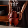 Red Clay Teapot with Threaded Design for Brewing Tea, Suitable for Chaoshan Kung Fu Tea, Made of Original Mineral Clay
