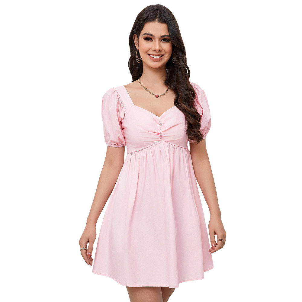 Womens Slim Fit V Neck Dress Elegant Ruching Waist Defining Stylish Design Perfect for Parties and Events