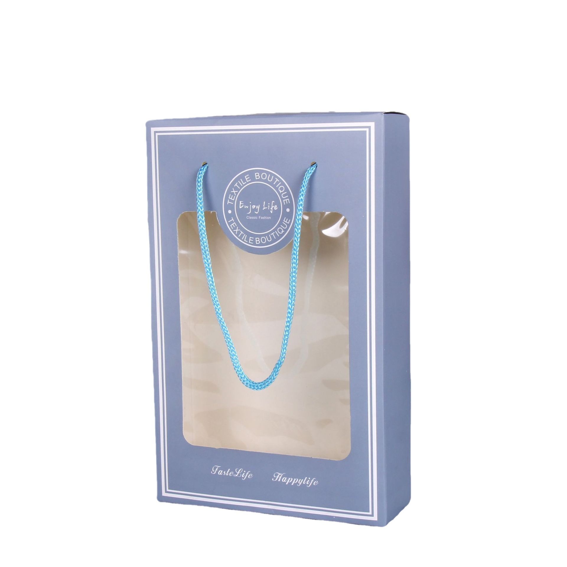 Manufacturer Wholesale Towel Gift Box Empty Box Packaging Customized Souvenir Single or Double Strip Creative Packaging Box Printable