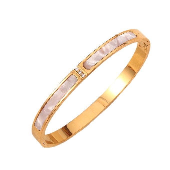 Cross-Border Hot-Selling Titanium Steel Bracelet, Light Luxury, High-End, Fashionable and Versatile, 18K Gold-Plated Stainless Steel Bracelet That Does Not Fade