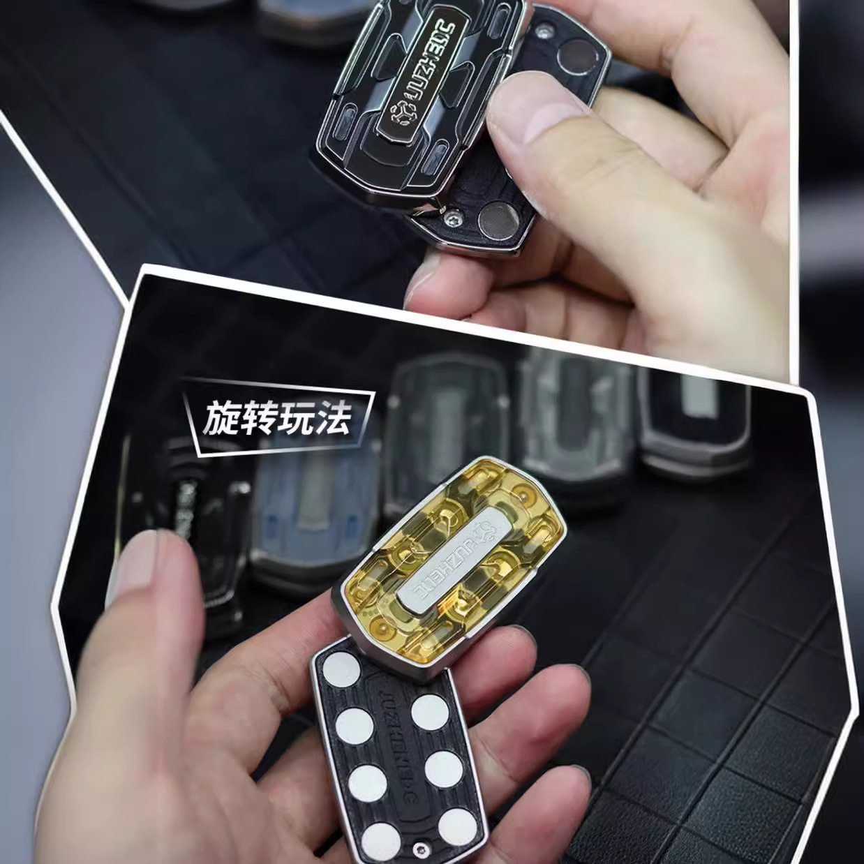 Sound range tuning fork edc push card unlimited bit pop coin fingertip gyro black technology decompression toy metal EDC toy