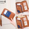 Cross-Border New Rfid Passport Bag Large Capacity Long Zipper Passport Wallet Multi-Functional Travel Storage Document Bag