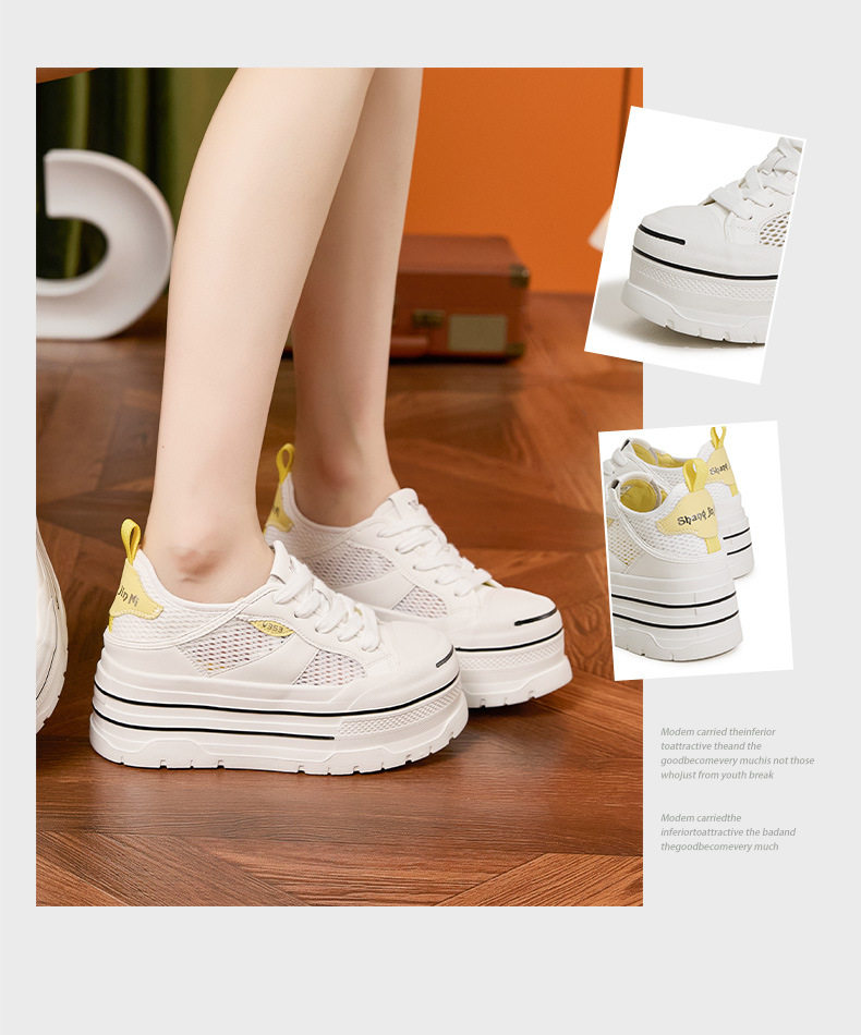 Sandal cao gót nữ hở mũi quai ngang đế dày — Trắng vàng, Trắng đỏ chi tiết 3