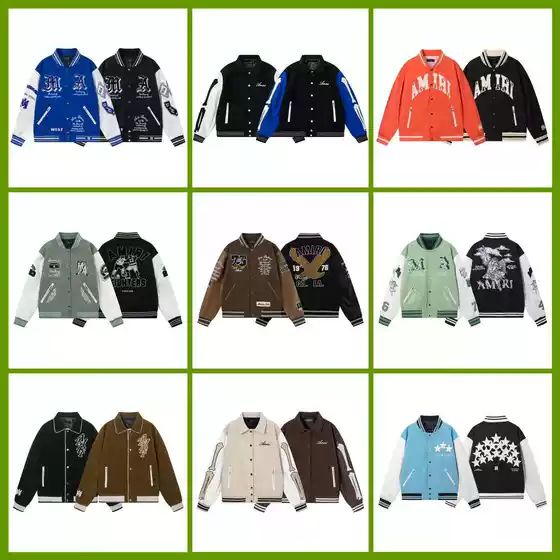 Trendy Brand Baseball Suit Spring and Autumn AM1R1 ICON New Casual All-match Stitching Contrast Women's Jacket Top