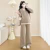 Maternity Wear 2025 New Autumn Fake Two-Piece Flesh-Covering Fashionable Casual Spring Autumn Winter Long-Sleeved Slimming Look Pants Suit