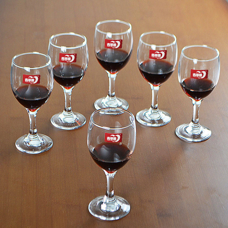 Red Wine Glass Set, 6-Piece Tall Glasses, Thickened Glass for Home Use, 0.1kg White, Large and Small, European Style