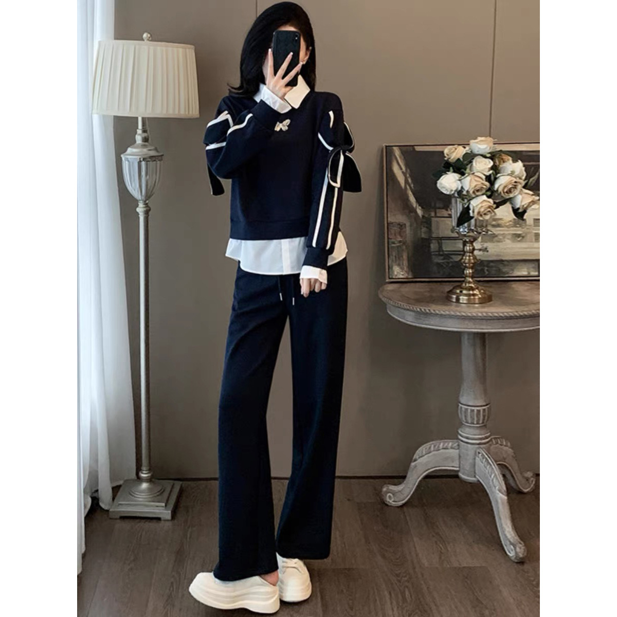 Đồ Bộ Nữ Cả Bộ 2 Món Trông Trẻ Hơn Tuổi Hàng Mùa Xuân Thu Đông