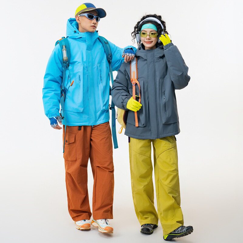 Winter Trendy Brand Men's and Women's Three-Proof Fabric Warm Workwear down Jacket Outdoor Fashion Duck down Jacket Coat for Men