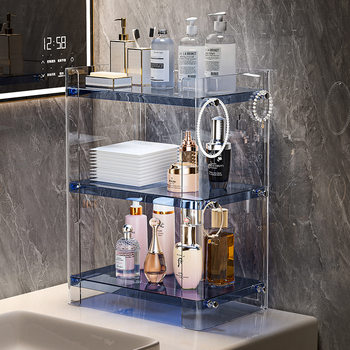 No-Drill Bathroom Shelf Wall-Mounted Multi-Layer Washstand Storage Toilet Cosmetics Bathroom Storage Organizer