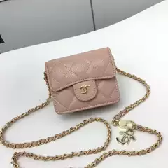 Xiao Xiang Style New 25A Small Waste Bag All-match Leather Waist Bag Chain Shoulder Crossbody Small Square Bag Exquisite Mini Bag