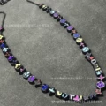 #2 Alphabet Floral Necklace (Black)