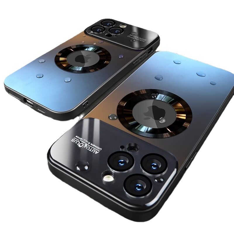 Suitable for Apple 17 Pro Max Phone Case Ag Frosted Missing Label Magnetic Large Window iPhone 16 Lens Protection Case