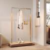 Aluminum Profile Marine Board Clothing Store Floor-Standing Ins Simple Movable Clothes Rack Coat Rack