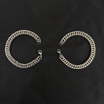 European and American ins Advanced Sense Cuban Bracelet for Men and Women Niche Design Bracelet Hip-Hop Bracelet Trendy Punk Style for Men and Women