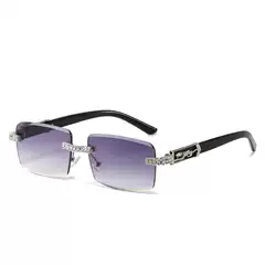 Personalized Diamond-Encrusted Sunglasses, Fashionable Diamond-Cut Square Glasses, Hip-Hop Street Style Sunglasses