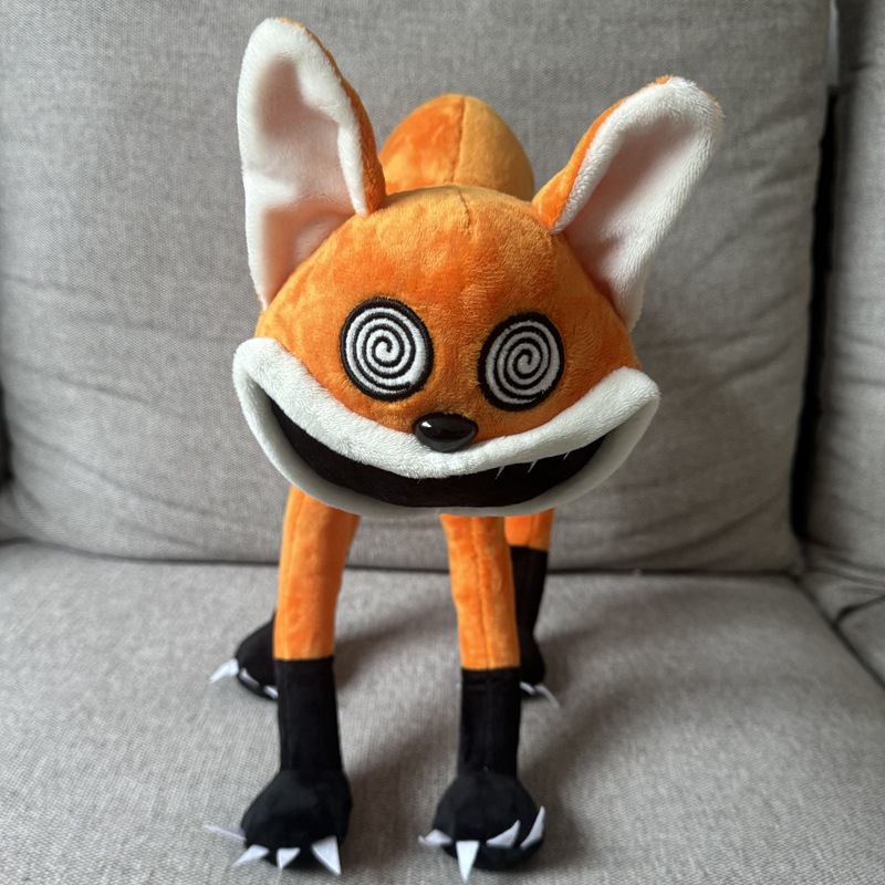 跨境恐怖微笑紫猫毛绒玩具公仔 趴姿大嘴猫smiling critters toy