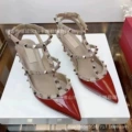 Burgundy Patent Leather Two Straps
