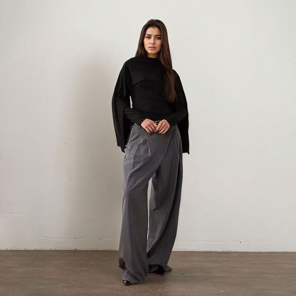 Dark Aesthetic Womens Cape Sleeve Top High End Design Unique Style Spring Summer Fashion Wholesale Available