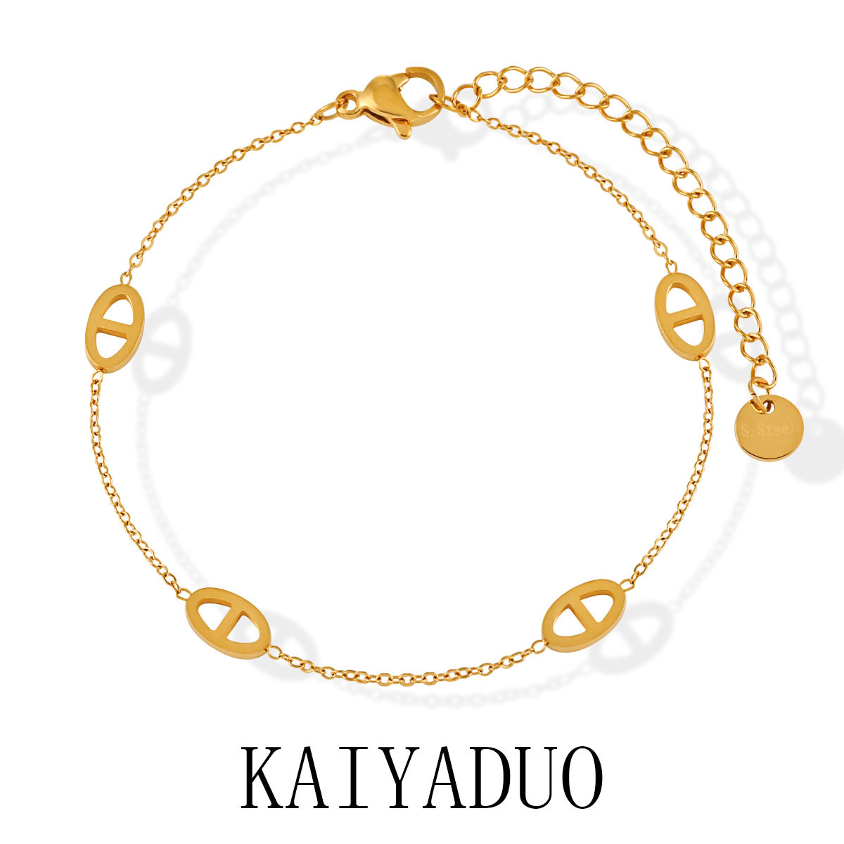 Korean style niche simple new style pig nose bracelet women's fashion personality all-match gold-plated titanium steel high-grade jewelry