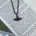 Black saturn chain necklace