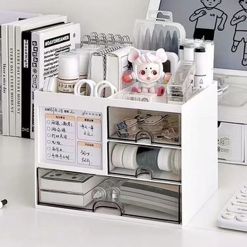 Storage Box Desktop Drawer Transparent Stackable Handbook Organization Artifact Desk Work Position Rack Acrylic